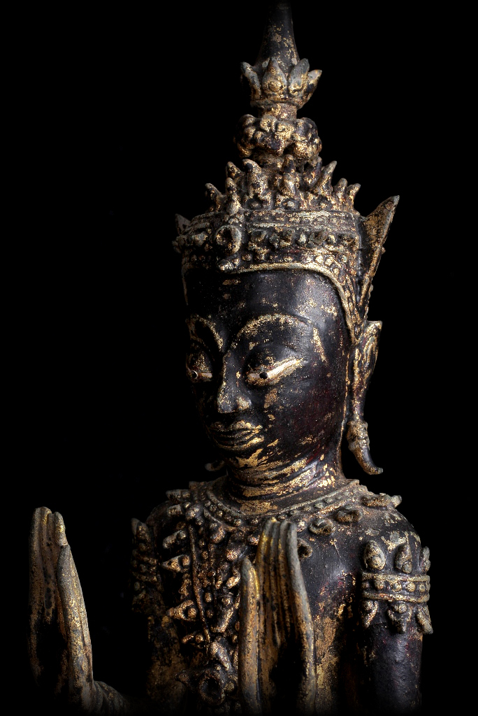 Extremely Rare Late 18C Standing Ayuttaya Thai Buddha # CH071